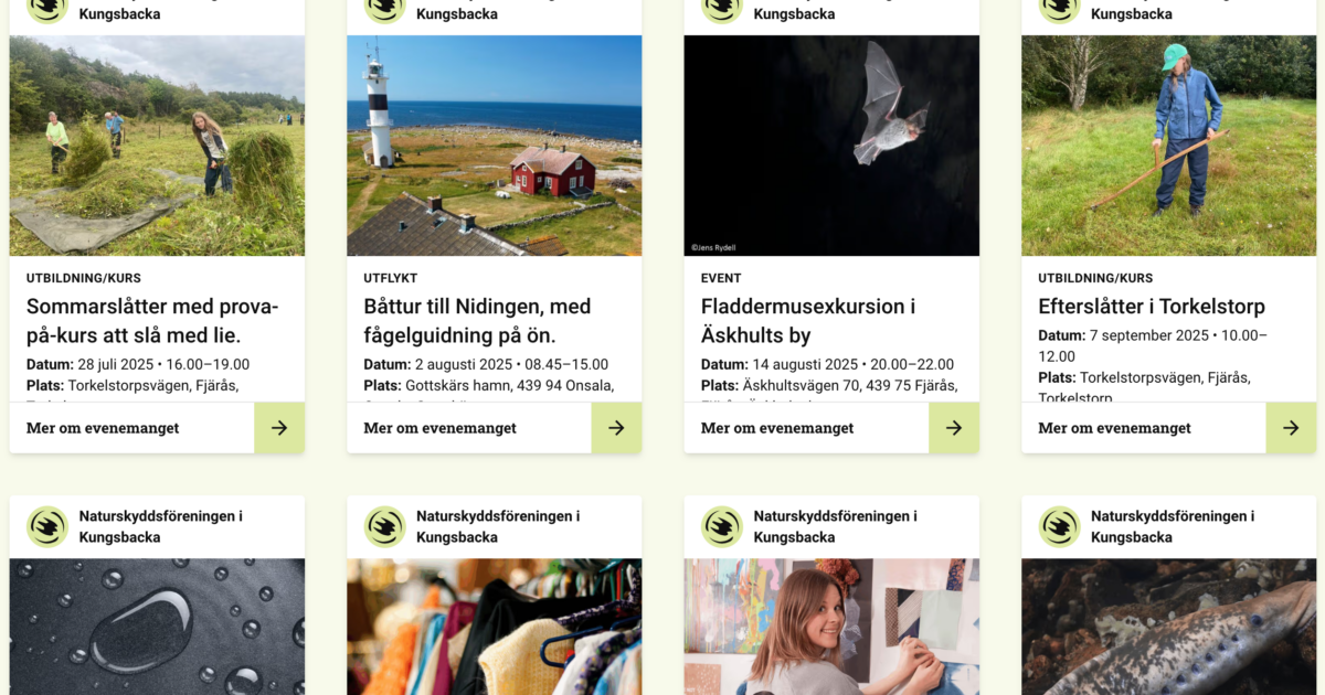 skärmdump av kalendern